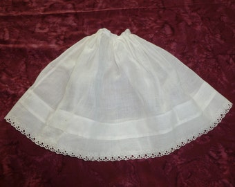 Antique DOLL Petticoat Skirt Victorian Edwardian Vintage circa 1900s Petticoat German French Doll Clothes Embroidered Lace