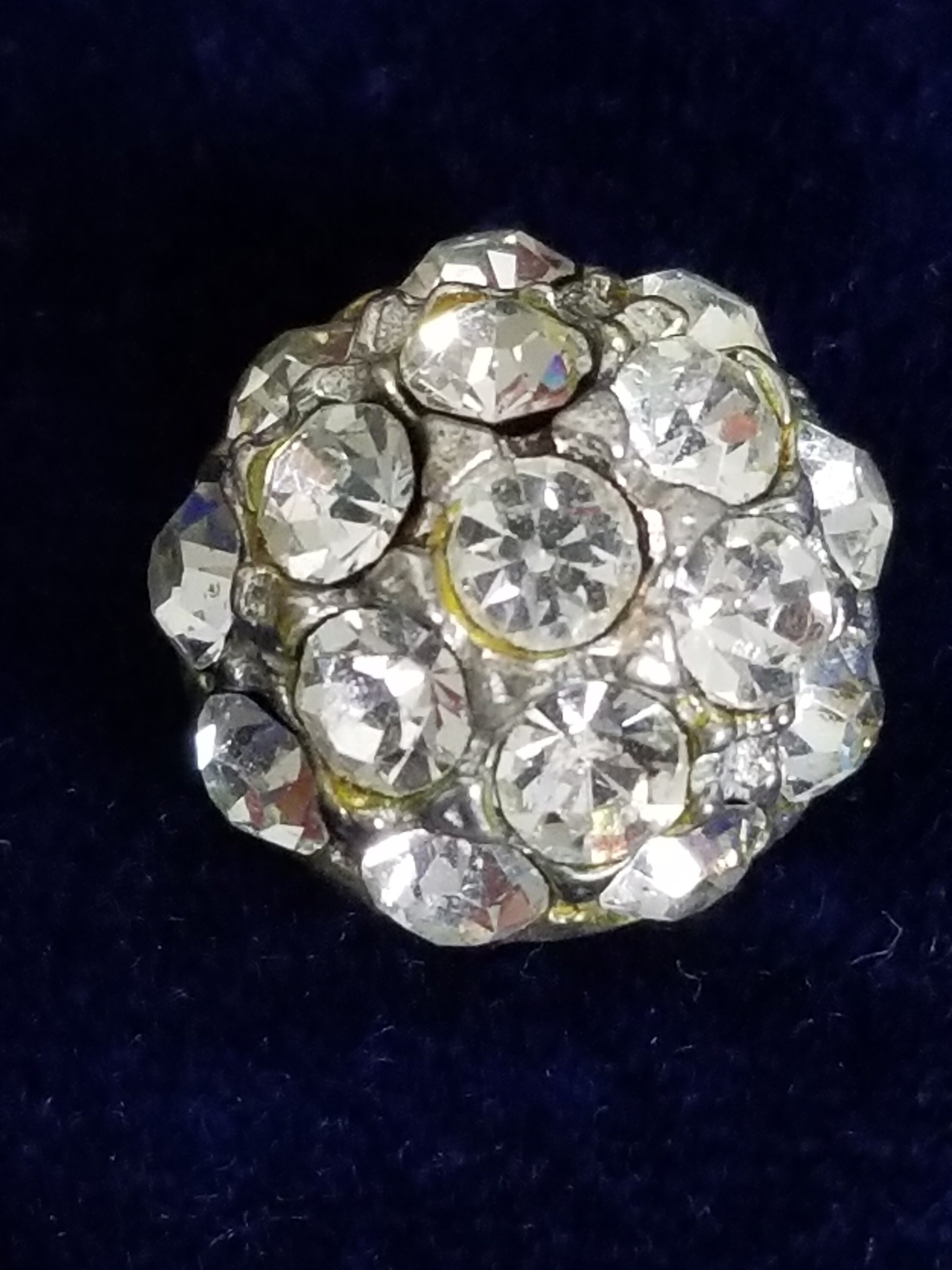 6 Large Rhinestone Button-antique Vintage Buttons Glitz Glamour 3/4 ...