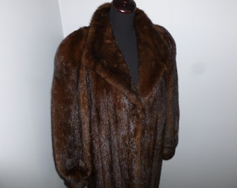 Classic Vintage Mink Coat Mahogany Full Length 1950s 1960s Daytons Fur Jacket