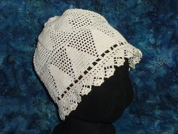 Antique Edwardian Night Boudoir Dust Cap Bonnet C… - image 2