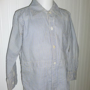 Sweet Antique Boys Shirt Childs Homespun Primitive Viintage-blue white Pioneer image 3