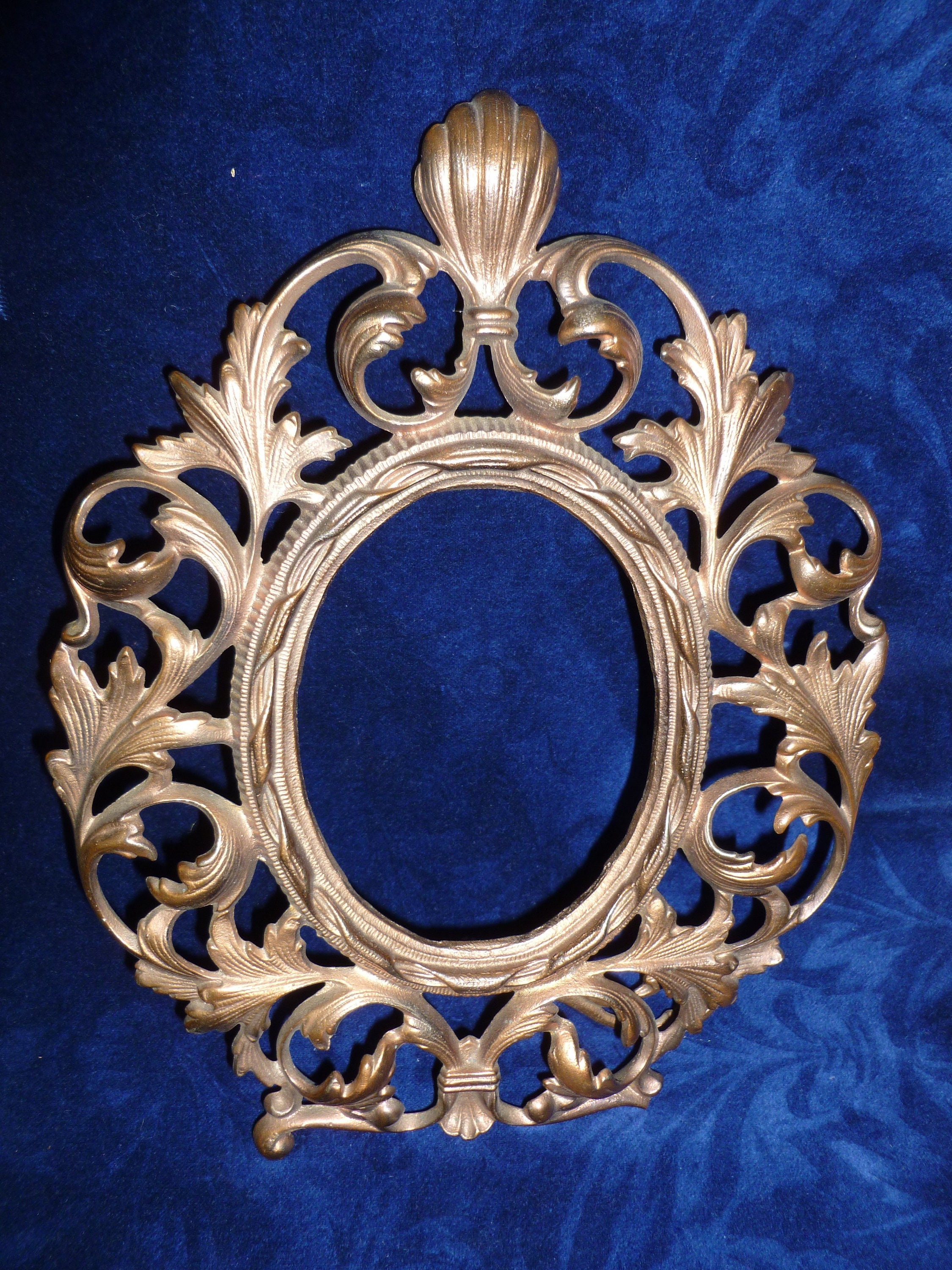Antique Picture Easel Frame Ornate Art Nouveau Rococo Copper/Bronze Easel Back Cast Iron Elegant