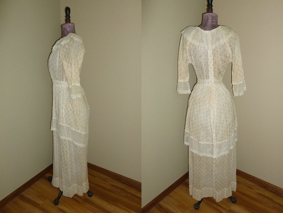 Antique Edwardian Dress c1900s Dress -Embroidered… - image 9