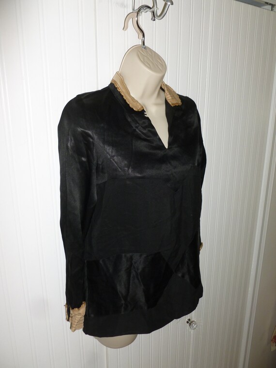 Antique Shimmery Satin Silk  Blouse Vintage 1930s… - image 2