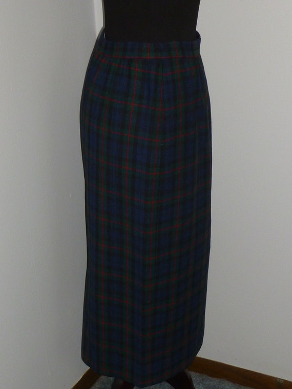 Vintage Pendleton Skirt ARGYLE Clan Red Black Tar… - image 5