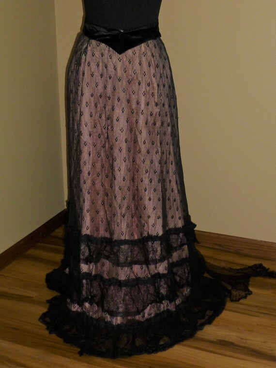 Antique Victorian Edwardian Dress c1800s 1900s Bl… - image 6