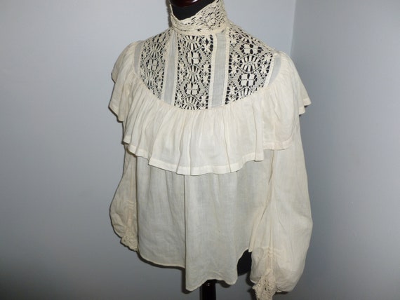 Antique Blouse Victorian Edwardian Delicate Bobbi… - image 2