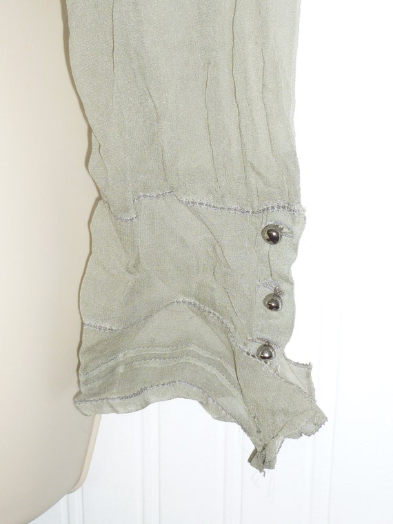 Antique Beaded Silk Blouse Vintage 1930s 1940s Sw… - image 7