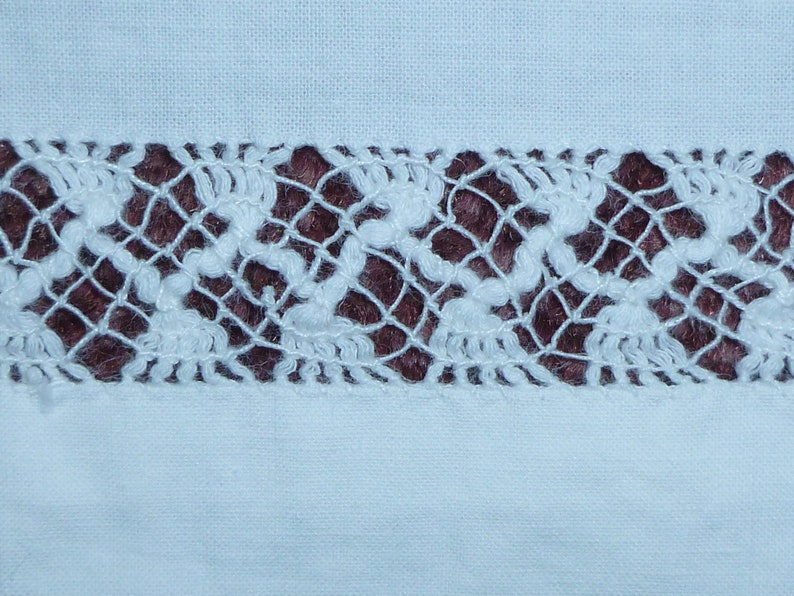 Antique Lace Bed Sheet Handmade Crochet Laceflat Sheettrousseaubed