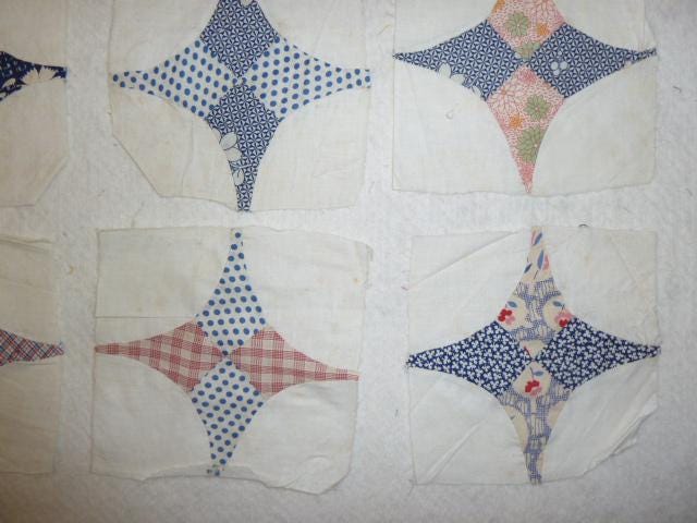 12 アンティーク スター フラワー ブロック ヴィンテージ ハンドメイド