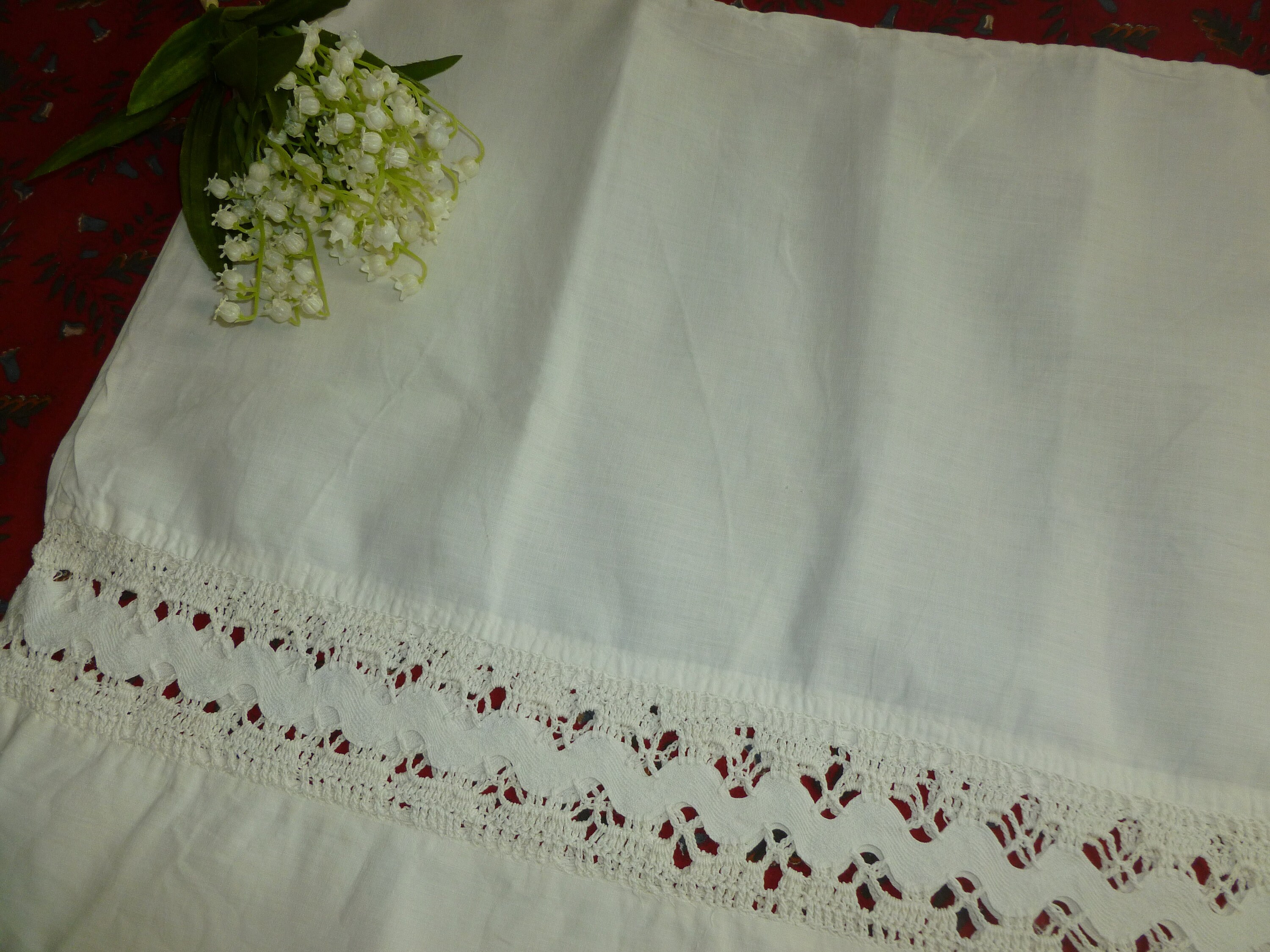 Antique Vintage Victorian Pillowcase / Hand Made Crochet Lace Etsy UK