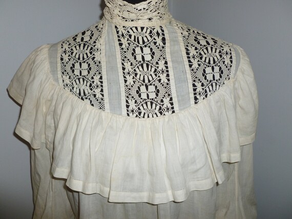 Antique Blouse Victorian Edwardian Delicate Bobbi… - image 3