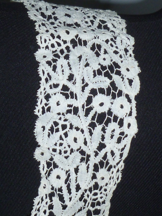 STUNNING Antique Lace Collar Dress Front Yoke Vin… - image 5