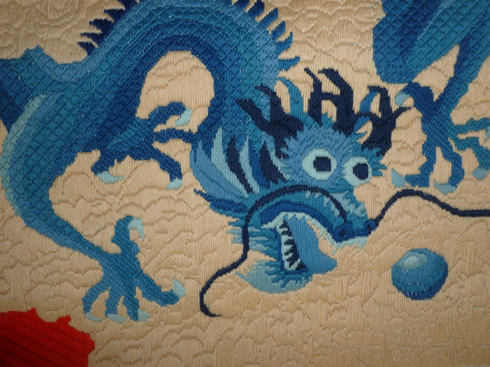 Fantasy Dragon Needlepoint Tapestry Vintage Asian Inspired Etsy