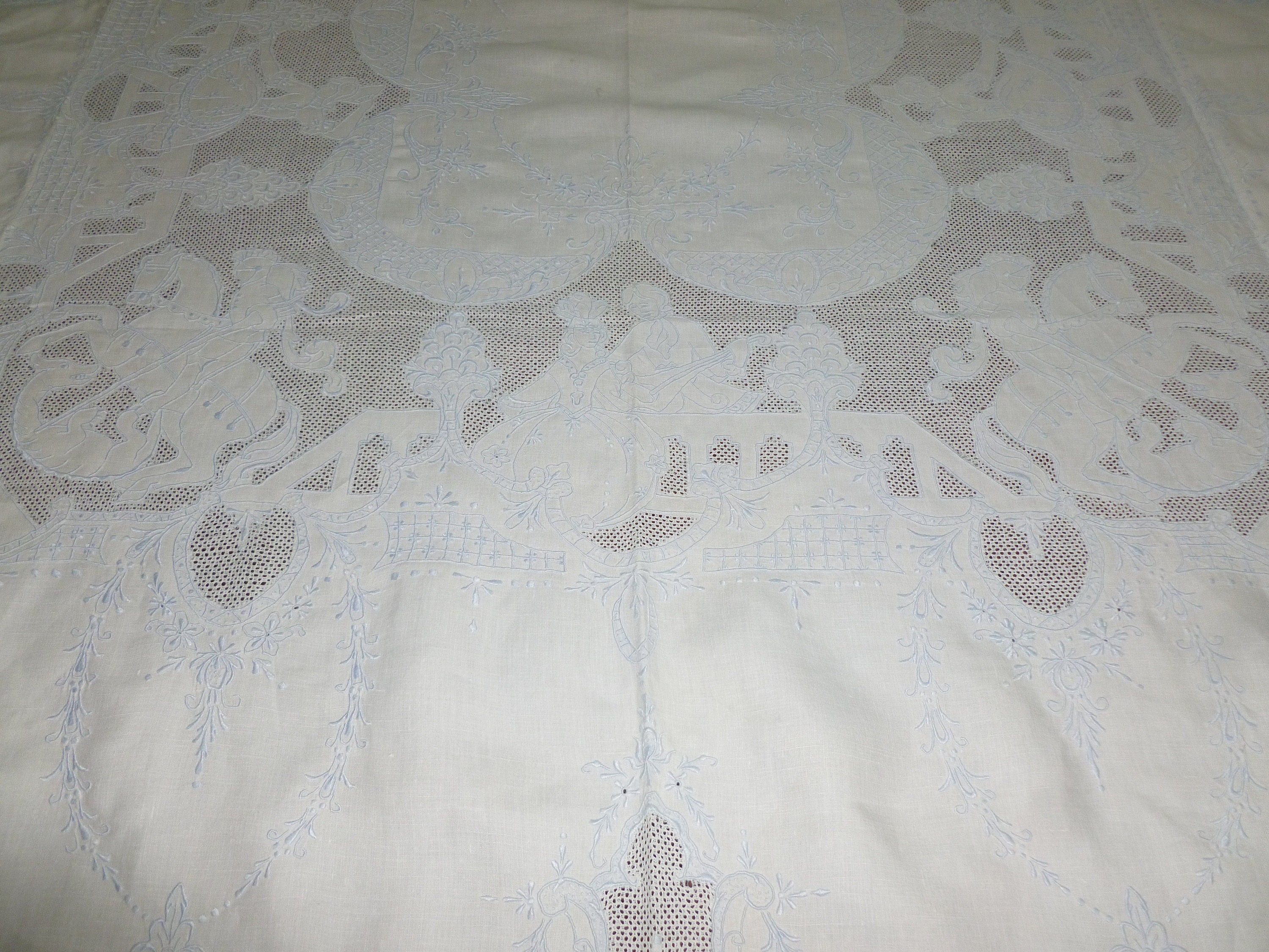 1950年代 イタリア空軍 テーブルクロスとナプキンセット 刺繍