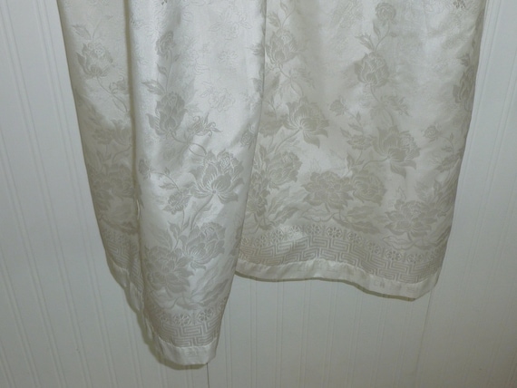 Vintage Night Gown Slip 1960s 1970s White Damask … - image 3