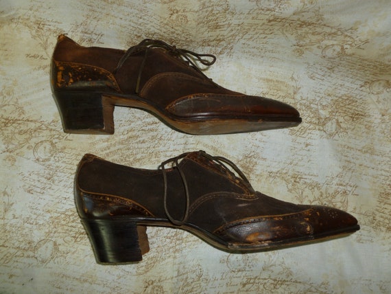 Antique Edwardian Oxford Shoes 1900s-Womans Brown… - image 7