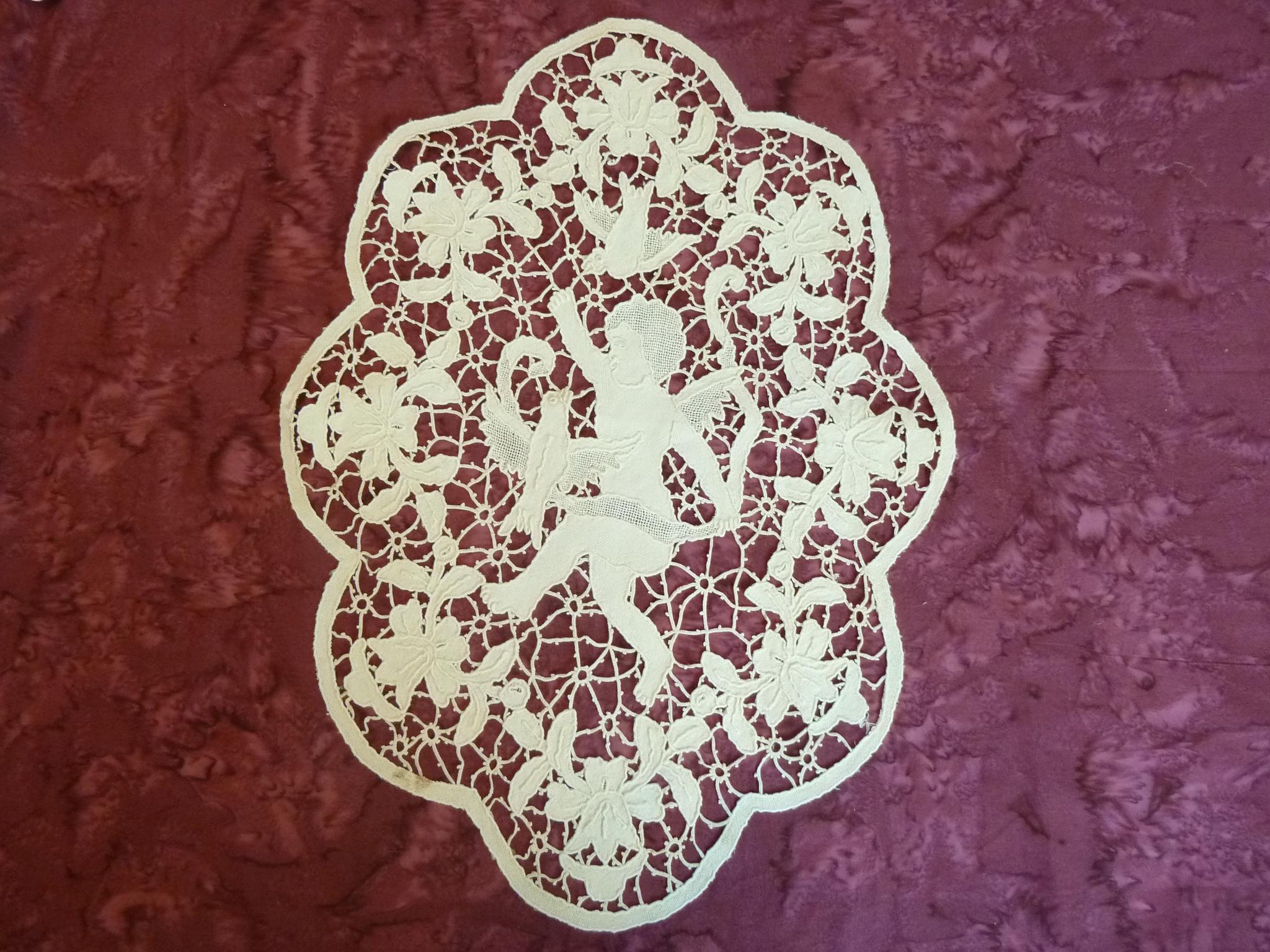 アンティーク イタリア ブラーノレース 奇跡の草花紋 ニードルレース ランナー Burano lace - Etsy 日本