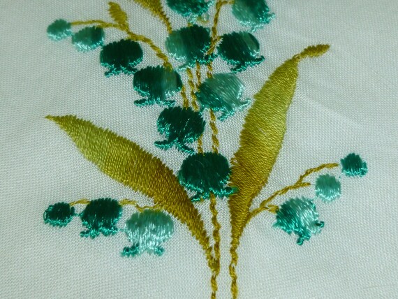 NOS Vintage Hanky Embroidery Bouquet of Lily of t… - image 4