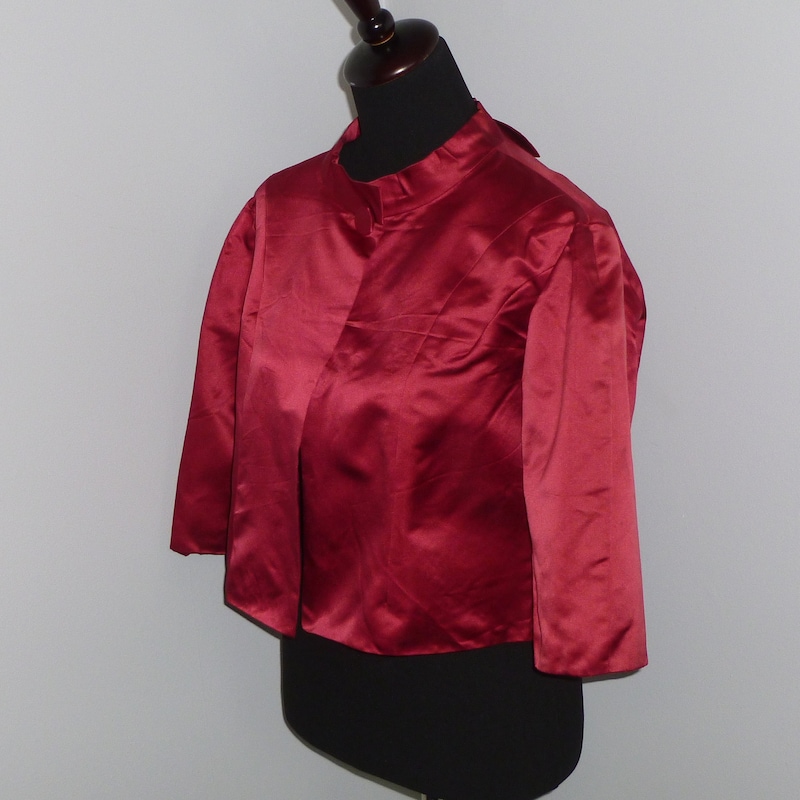3510215 Red Bolero Wide Sleeve Jacket