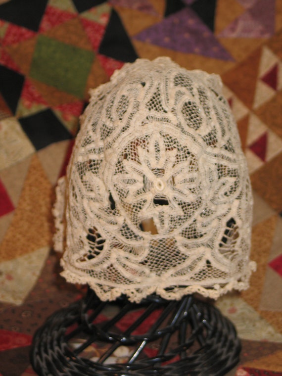 Baby Bonnet-circa 1800s French Antique Mixed Lace… - image 2