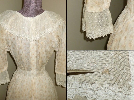 Antique Edwardian Dress c1900s Dress -Embroidered… - image 10