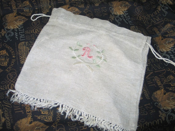 Antique Victorian Edwardian Reticule Bag-Hand Emb… - image 1