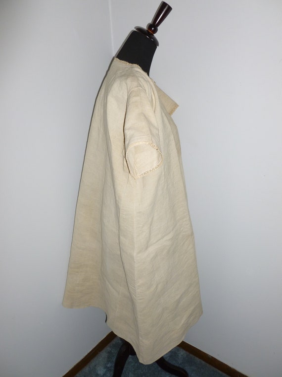 Exceptional Antique French Linen Nightshirt Vinta… - image 6