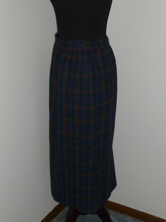 Vintage Pendleton Skirt ARGYLE Clan Red Black Tar… - image 8