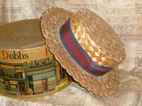 Vintage 1920s straw boater - Gem