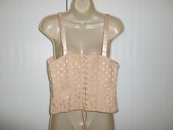 Antique Vintage 1930s 1940s Corset Bralette Camis… - image 5