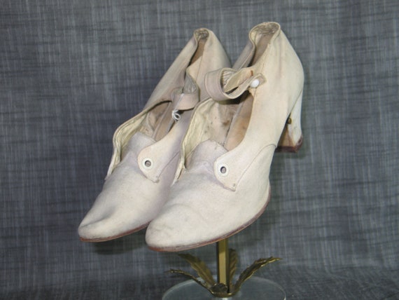 EXCEPTIONAL Antique Edwardian Wedding Shoes- Weddi