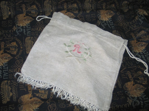 Antique Victorian Edwardian Reticule Bag-Hand Emb… - image 7