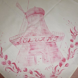 Halsduk - Vintage souvenir Holland holländsk väderkvarn konstnär signerad ansiktsmask med huvudomslag