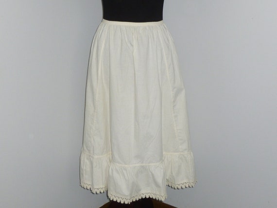 Antique Petticoat Skirt Hand Made Crochet Lace Victorian