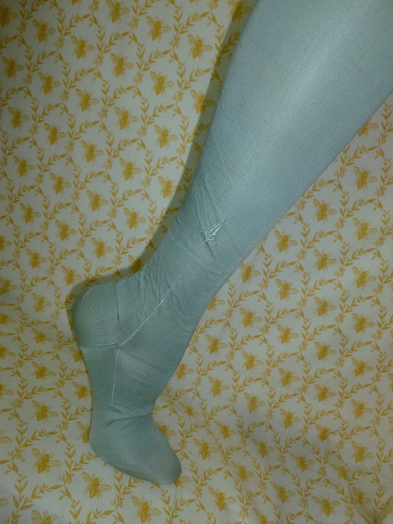 HTF Edwardian Garter Stockings Antique Flapper Aq… - image 4