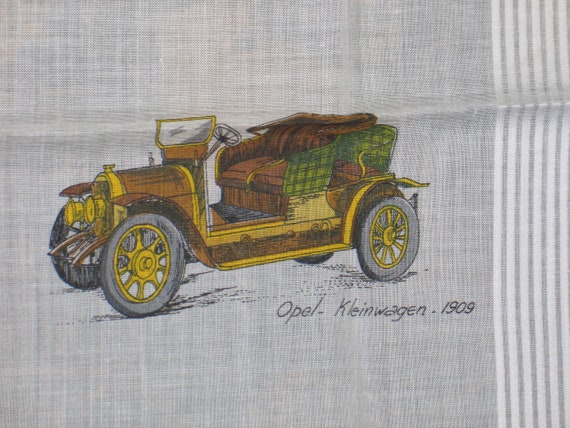 Vintage Hanky Antique Cars Souvenir Handkerchief … - image 3