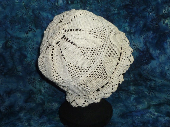 Antique Edwardian Night Boudoir Dust Cap Bonnet C… - image 5