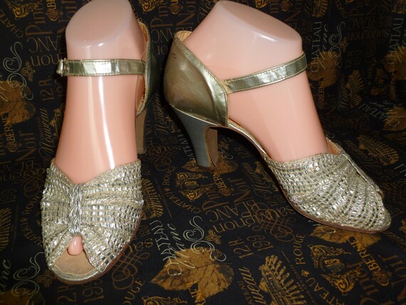 Vintage Silver Lame Shoes-Vintage Sandals Shoes-19