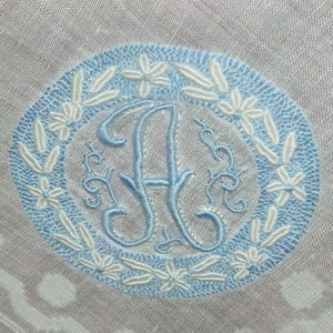 Veda Hand Painted Monogram Blue / Left Chest