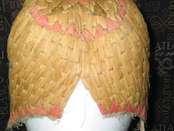 RARE- 1920s bathing cap-woven straw-Flapper Swim … - image 9