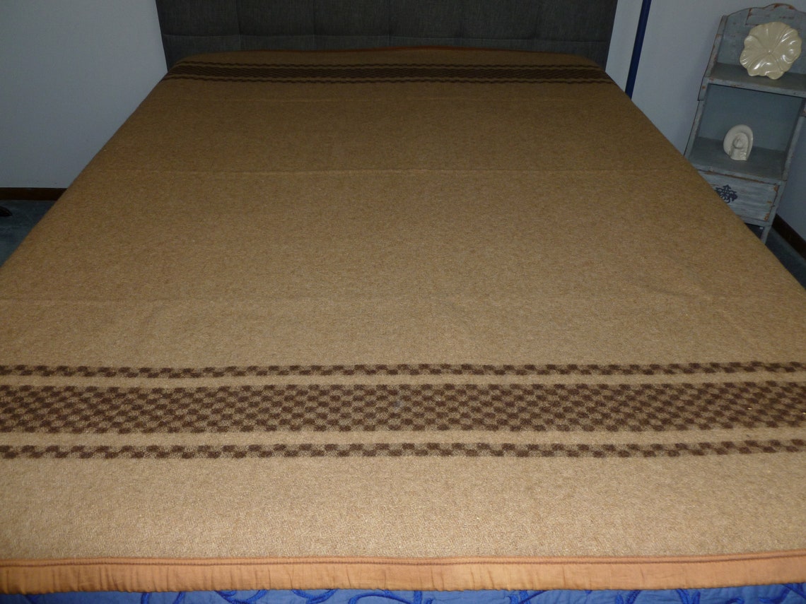 Unique Antique Camel Hair Blanket Vintage tan brown wool Etsy