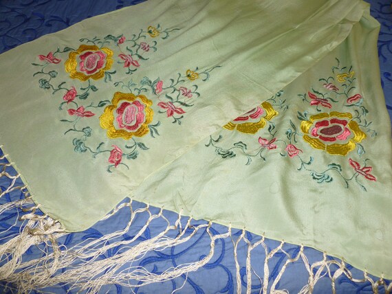 Piano Shawl Antique 1920s 1930s Piano Shawl Flappe