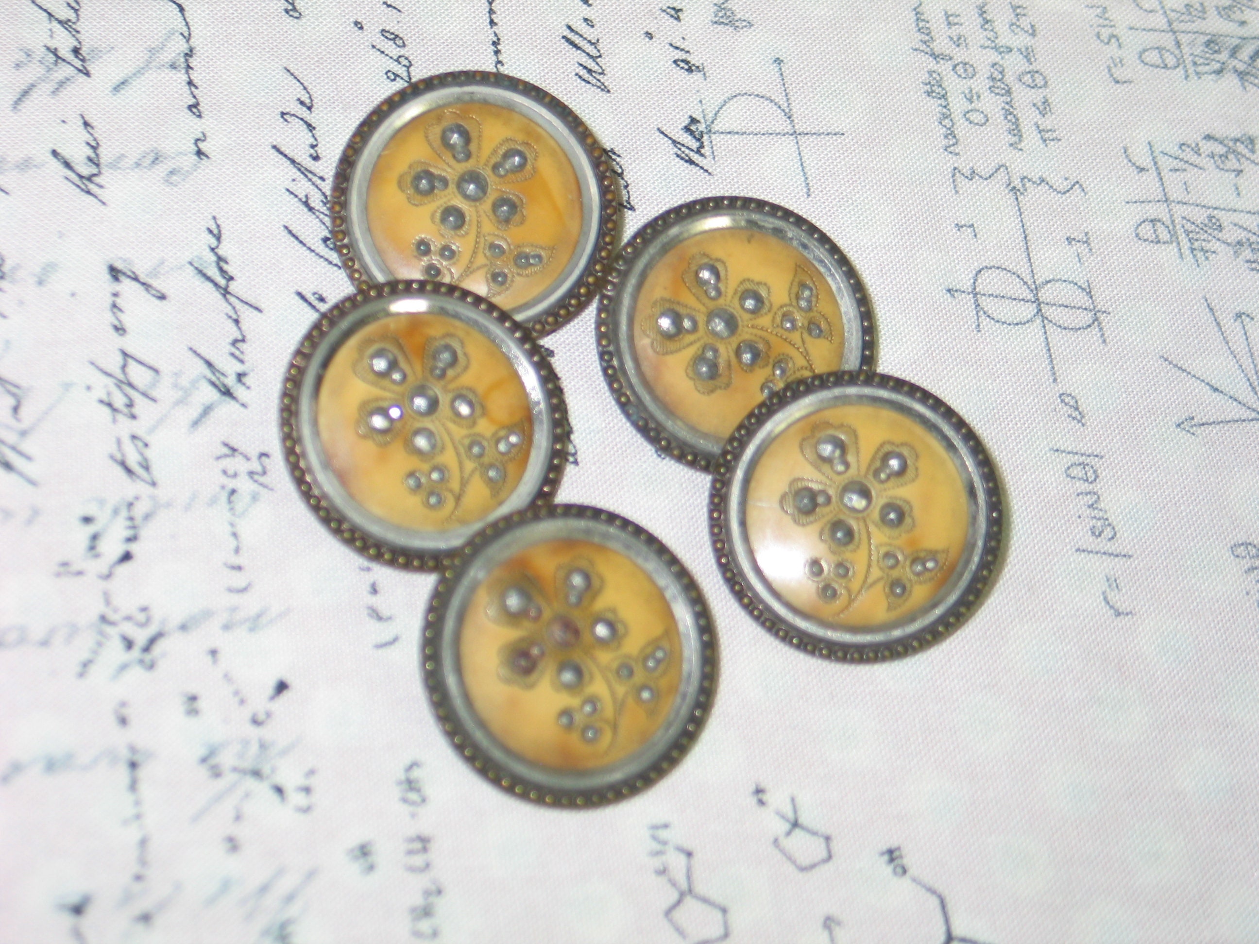 5 Large Antique Buttons Exceptional Cut Steel Florals on Etsy
