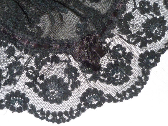 Sexy Lace Robe by RADCLIFFE Vintage 1960s Black S… - image 10