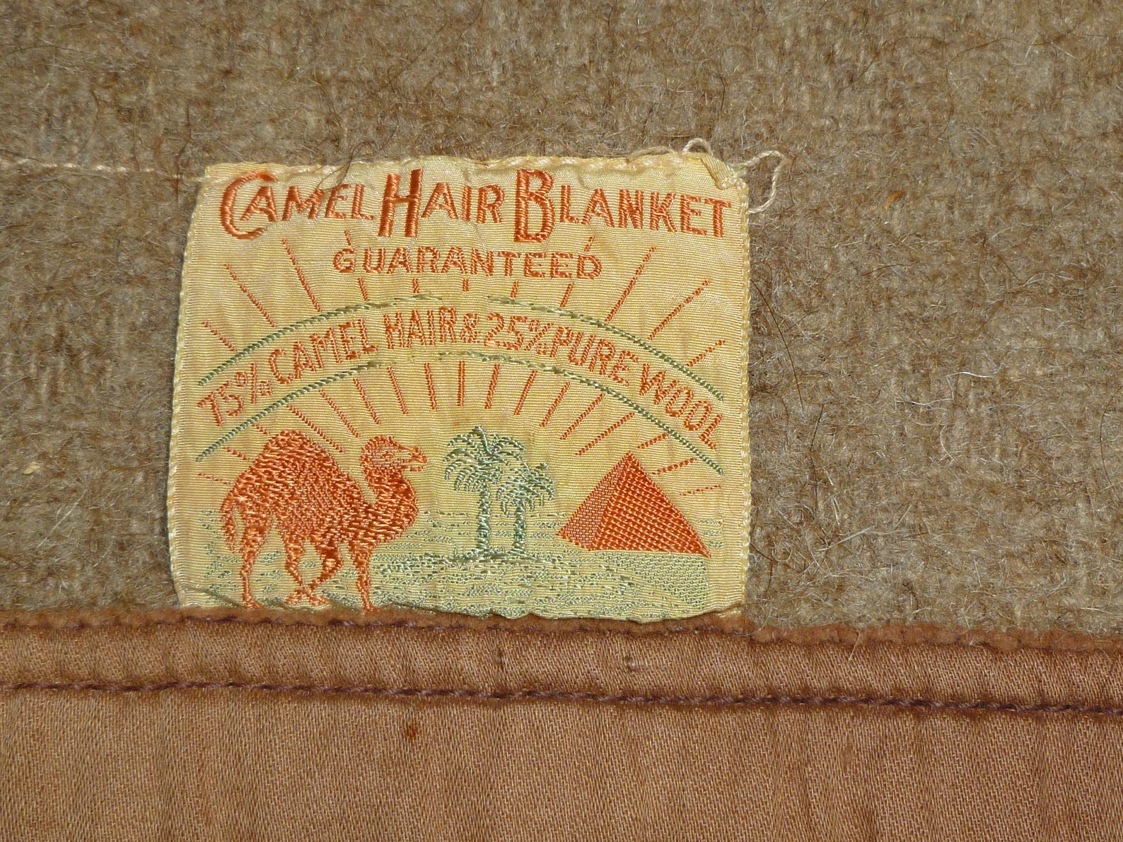 Unique Antique Camel Hair Blanket Vintage tan brown wool Etsy