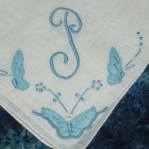 Antique Monogram P Hanky / Vintage Madeira Embroidery / Embroidered Bridal Wedding Handkerchief Hanky Hankie