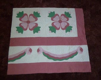 Antieke quilt Roos van Saron bloem appliqué CUTTER quilt Vintage