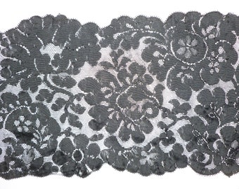 Antique French Chantilly Lace Victorian Lace 10"W 63 inches-Clothing Period Costume Sewing