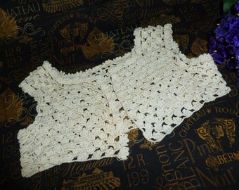 Antique Lace Doll Vest Doll Victorian Edwardian Blouse Handmade Crochet Lace-18-20" Doll